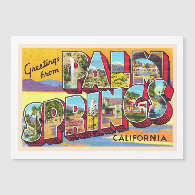 Palm Springs California Carta grande postal (Anverso)