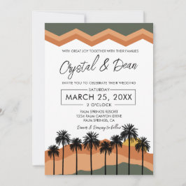 Palm Springs Invitación a la boda moderna broncead