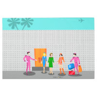 Palm Springs Stewardess arte Metalizado en el muro