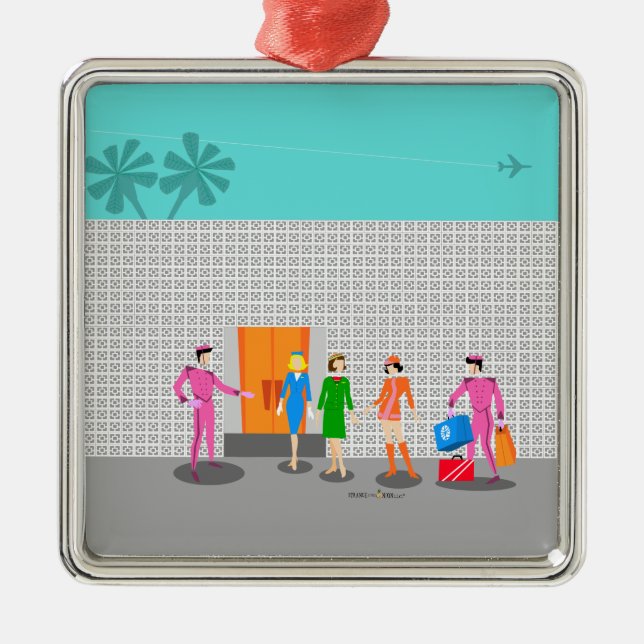 Palm Springs Stewardess Ornamento cerámico (Frente)