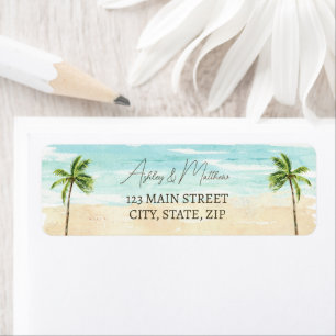 Palm Tree Beach Wedding Etiquetas de retorno