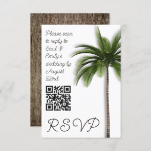Palm Tree código QR Boda de evento RSVP