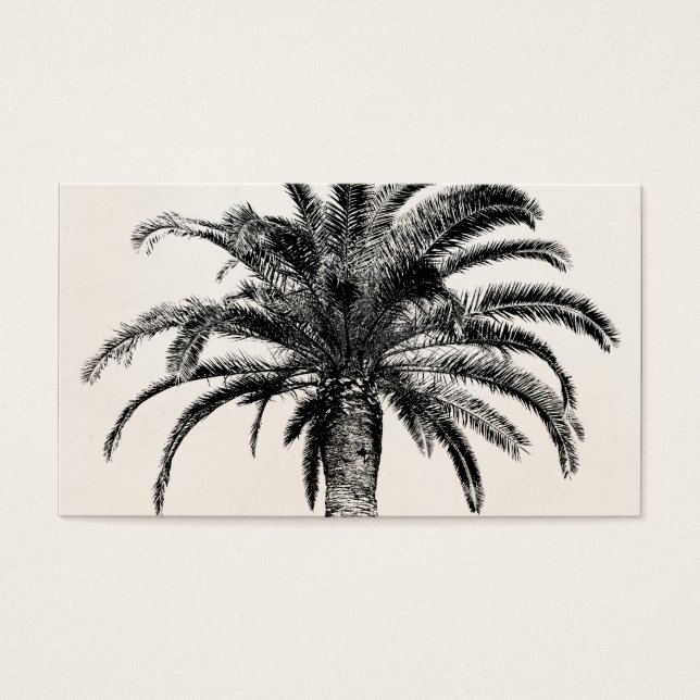 Palm Tree de Isla Tropical Retro en blanco y negro (Frente)