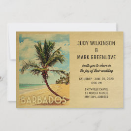 Palm Tree de playa de Invitación a Boda de Barbado
