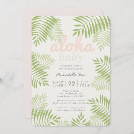 Palm Tree deja a Aloha Invitación de Baby Shower