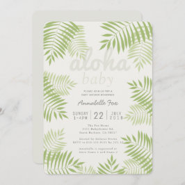 Palm Tree deja a Aloha Invitación de Baby Shower