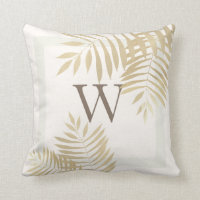 Palm Tree dorada monogramada deja Cojín decorativo