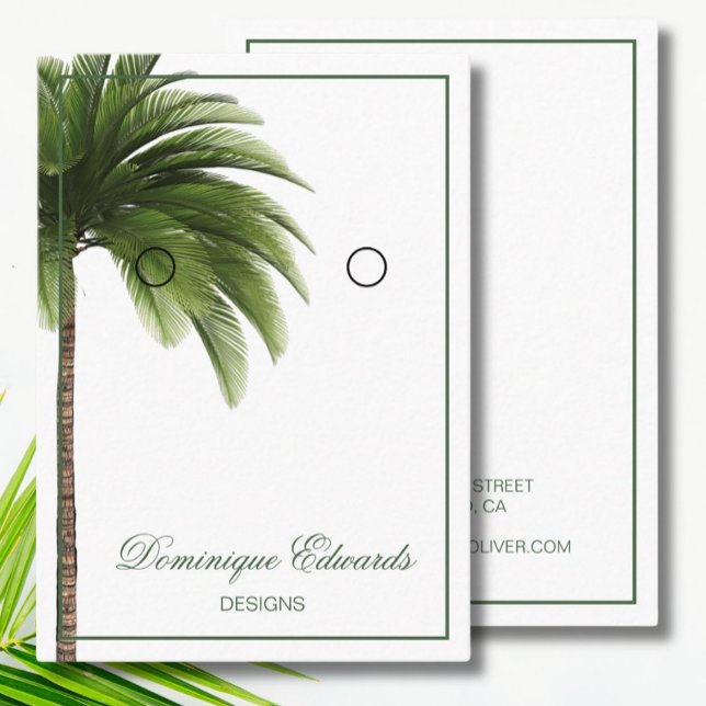 Palm Tree Earring Display Tarjeta de visita modern (Subido por el creador)