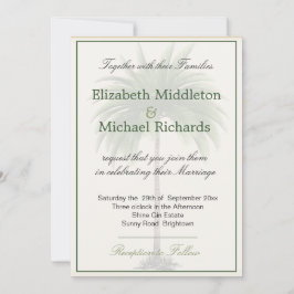 Palm Tree Elegant Moda moderna invitación a la bod