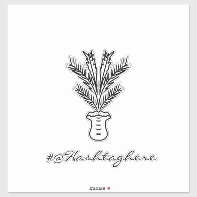 Palm Tree Hand Drake Name Script Pegatina del coch (Hoja)