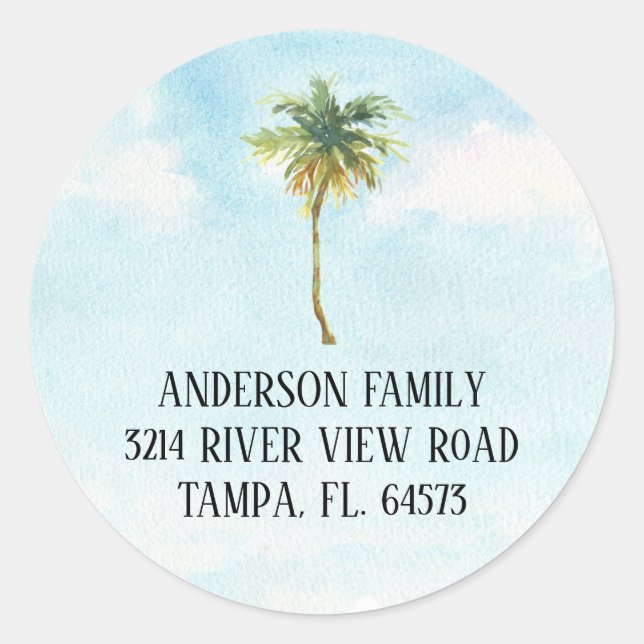 Palm Tree hemos movido un nuevo adhesivo de etique (Anverso)