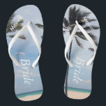 Palm Tree I Boda Flip Flops Bride Beach Sandalias<br><div class="desc">Palm Tree I Boda Flip Flops Bride Beach Sandalias con destino personalizado</div>