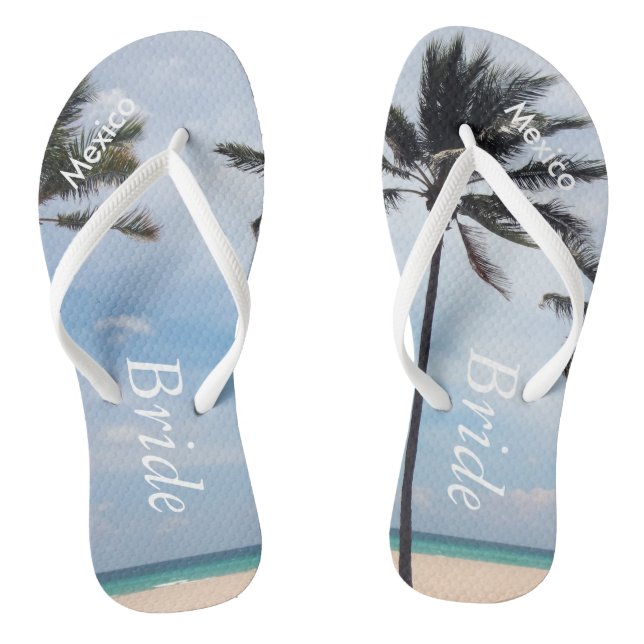 Palm Tree I Boda Flip Flops Bride Beach Sandalias (Plantilla)