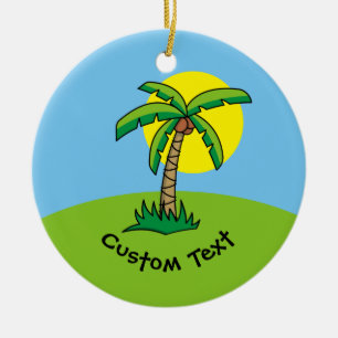 Palm Tree Personalizado Ornamento cerámico