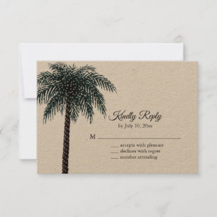 Palm Tree RSVP de las luces de cadena en papel Kra