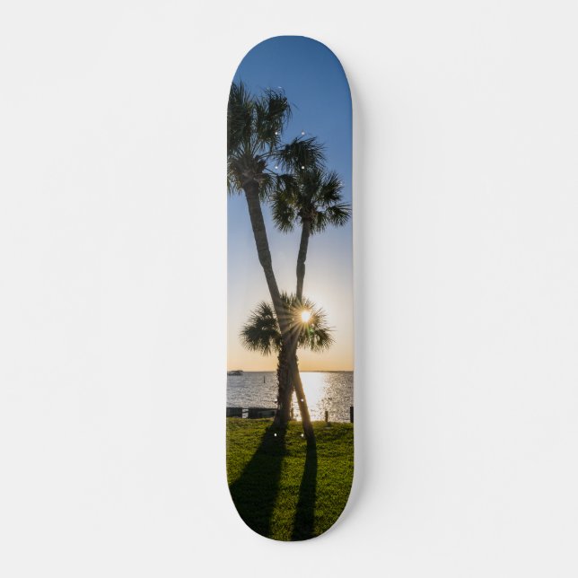 Palm Tree Scissors Silhouette Skateboard (Anverso )