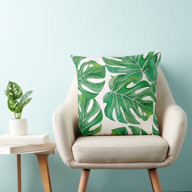 Palm Tree tropical deja Cojín decorativo botánico (Silla)