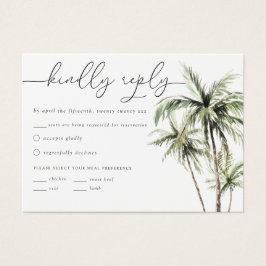 Palm Tree Tropical | Respuesta RSVP de boda mínima