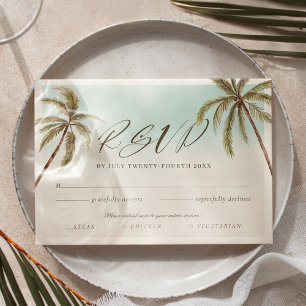 Palm Tree Tropical Watercolor RSVP Entrée Choks