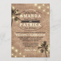 Palm Tree Vintage Ilumina Invitaciones a la Boda d