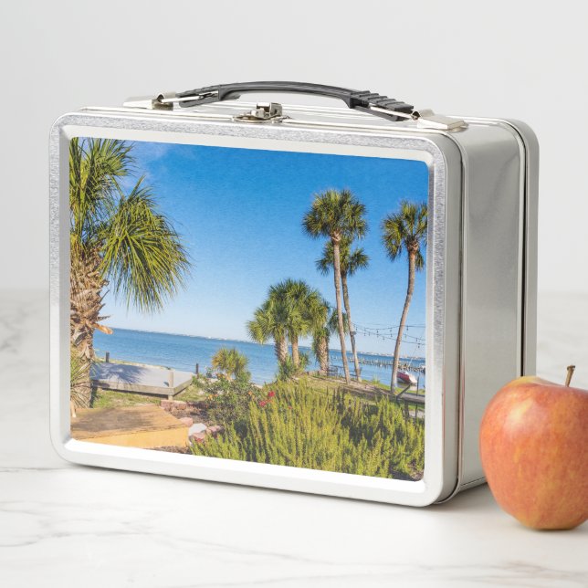 Palm Trees Bayside Morning Lunchbox (In situ)