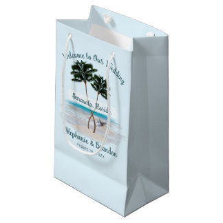 Palm Trees Boda Bolsas de papel de bienvenida