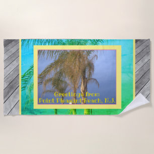 Palm Trees Deck Boards N.J. Toalla de playa