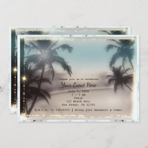 Palm Trees Elegant Tropical Invitaciones A La Play