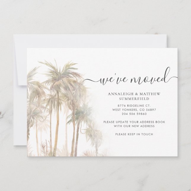 Palm Trees hemos movido la Invitación de direccion (Anverso)