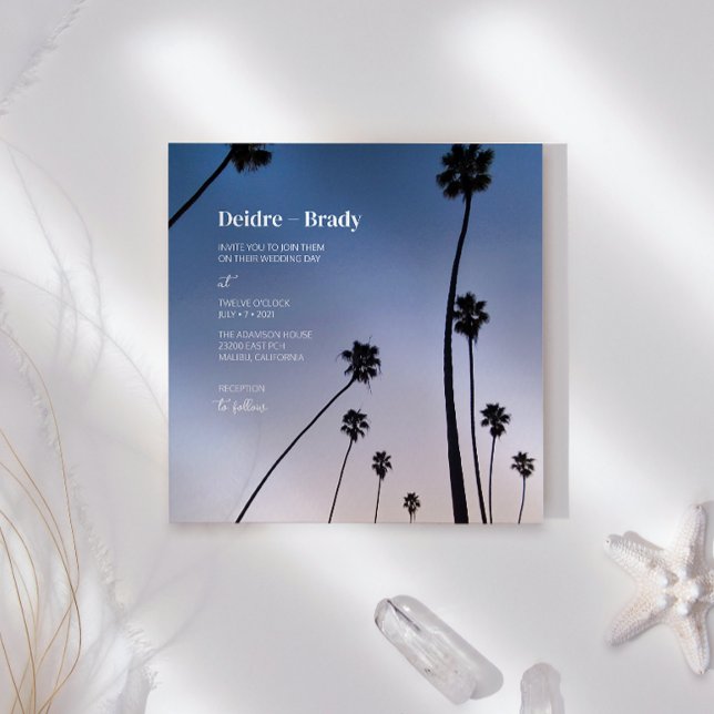 Palm Trees Malibu ・ Invitación a la boda ・ Azul Bo (Subido por el creador)