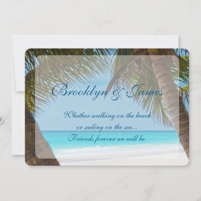 Palm Trees Monogramas En Invitaciones De Boda En P (Anverso)