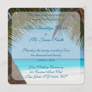 Palm Trees Monogramas En Invitaciones De Boda En P