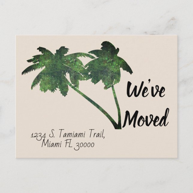 Palm Trees Personalizado Nueva Invitación de mudan (Anverso)