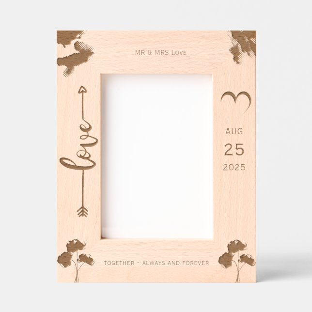 Palm Trees Romántico Marco de Boda de Playa (Anverso)