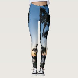 Palm Trees Sunrise Destin Florida Leggings