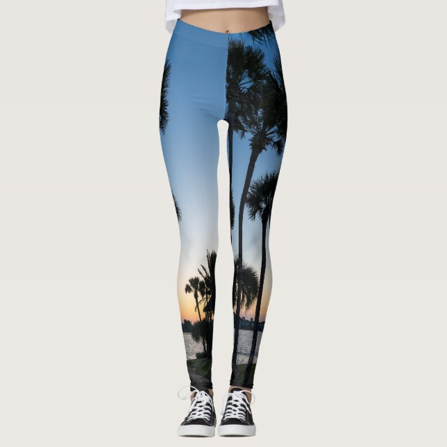 Palm Trees Sunrise Destin Florida Leggings (Anverso)