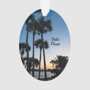 Palm Trees Sunrise Destin Florida Ornamento Oval