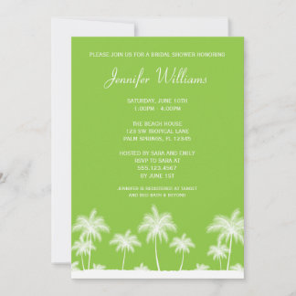 Palm Trees Tropicales Invitación a la Ducha Verde 