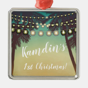 Palm Tremens de playa de ornamento XMAS personaliz