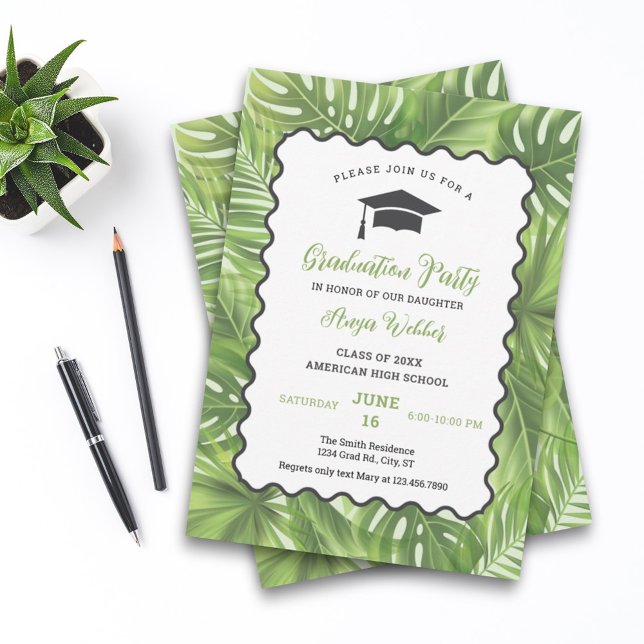 Palm tropical deja invitación a graduación (Subido por el creador)