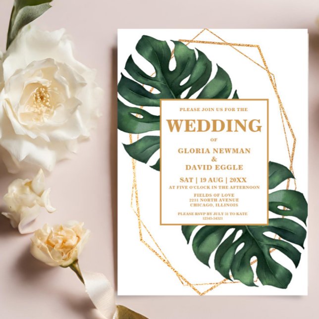 Palm Tropical deja invitación de matrimonio (Subido por el creador)