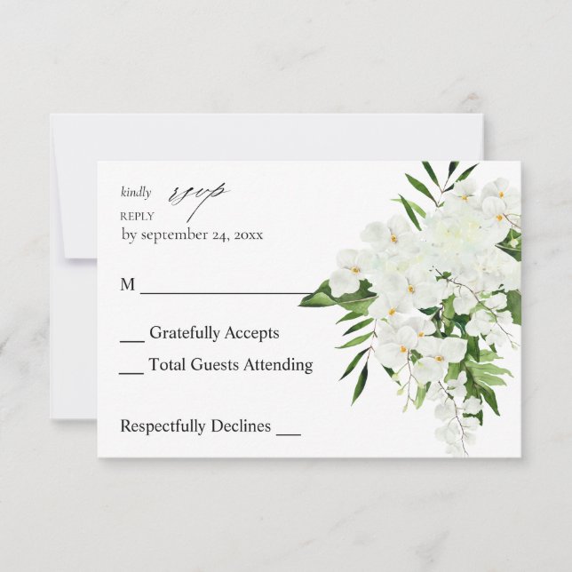 Palm Tropical & Floral Blanca sin Carne RSVP 2 (Anverso)