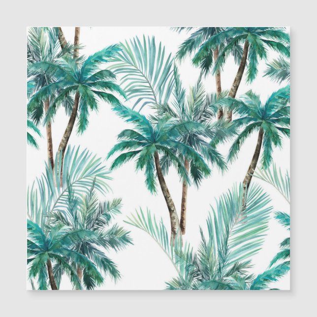 Palm tropical: Patrón de jungla acuarela. (Anverso)