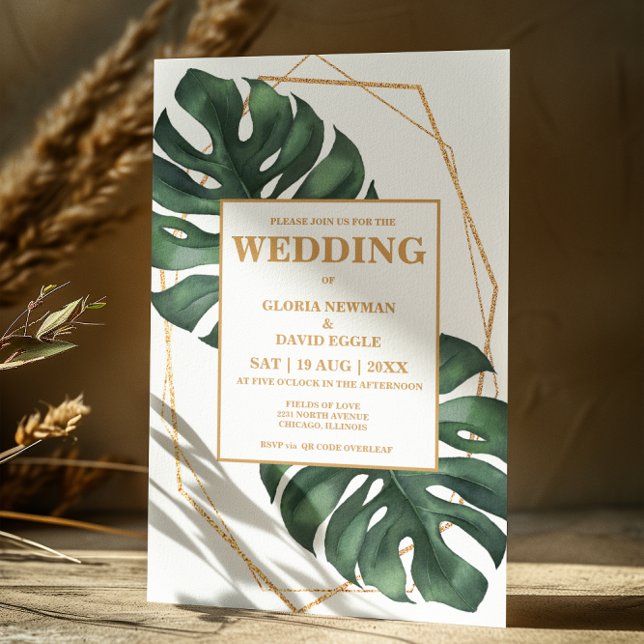 Palm Tropical Sale Invitación de Boda de Código QR (Subido por el creador)