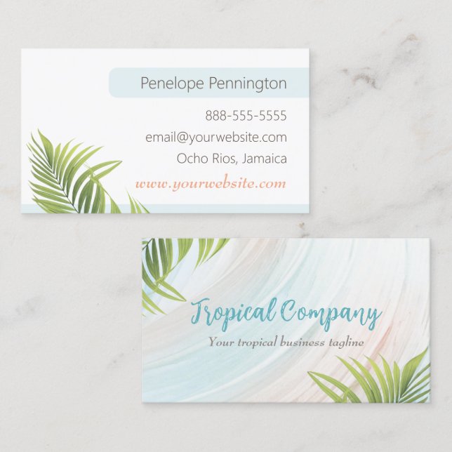 Palm Tropical Sale Tarjeta de Negocios Limpia (Anverso / Reverso)