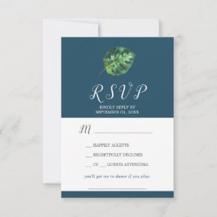 Palm Tropical Salvaje   Tarjeta RSVP de solicitud