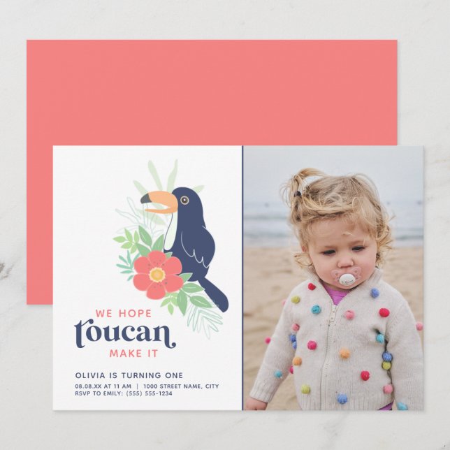 Palm Tropical Turca deja invitación de cumpleaños (Anverso / Reverso)