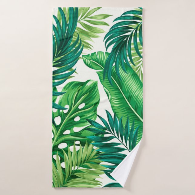 Palm tropical verde Banana Monstera hojas (Toalla de baño)