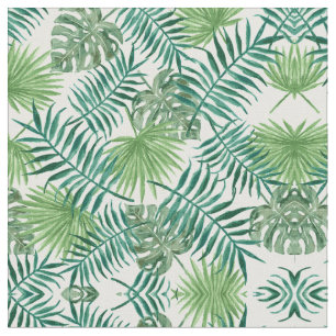 Palm verde deja arte Patrón de tela acuarela