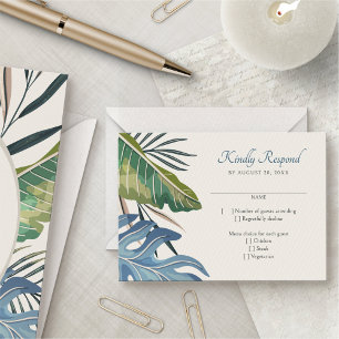 Palm Wedding Tropical Beach RSVP
